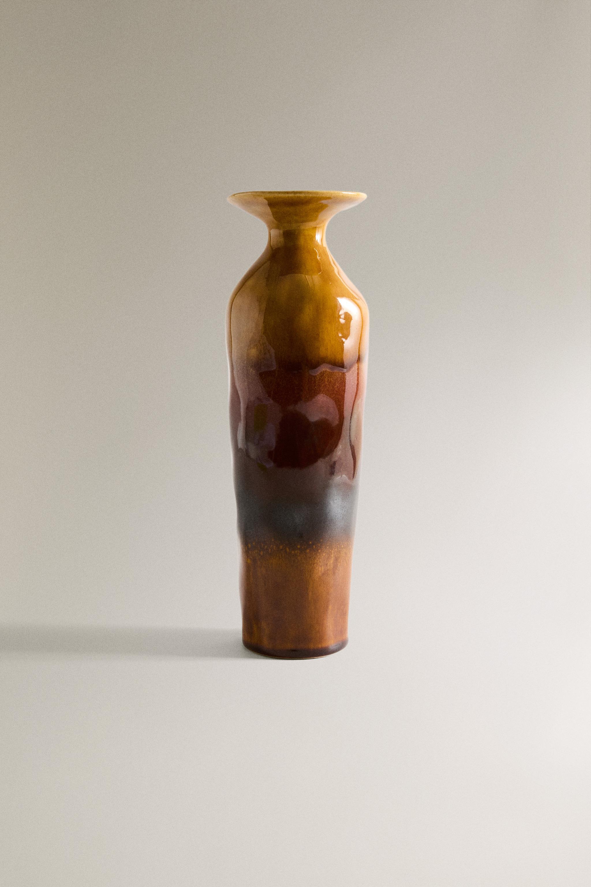 TALL COLORED CERAMIC VASE